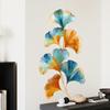 Colorful Ginkgo Leaves with Gold Foil Wall Sticker Self-Adhesive Removable for Living Room Bedroom Home Decor