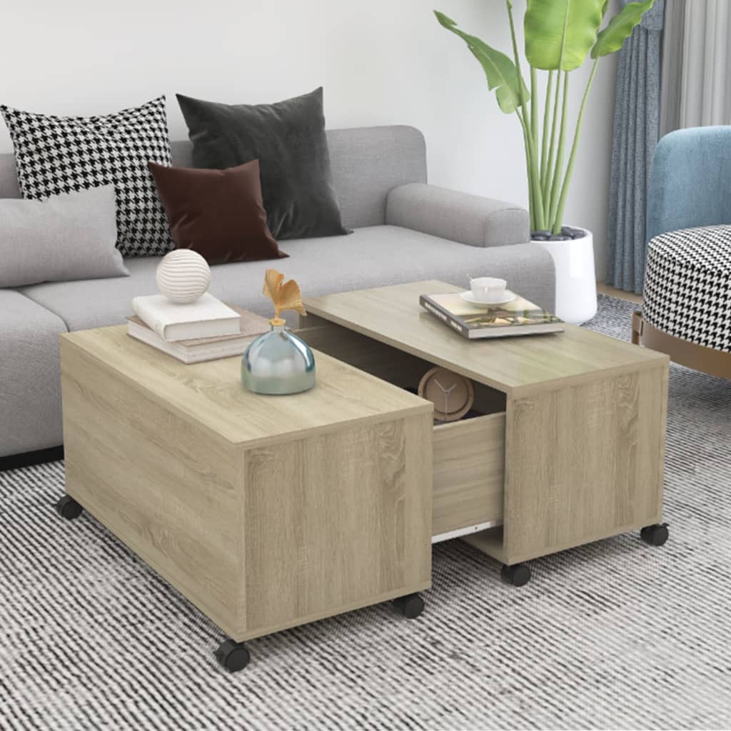 Vidaxl Stolik Kawowy, Dąb Sonoma, 75X75X38 Cm, Materiał Drewnopochodny