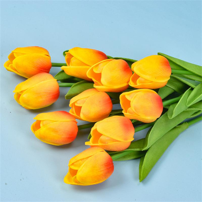 Multicolor Tulips Artificial Flower For Easter Spring Wreath Wedding Bouquet Centerpiece Floral Arrangement Cemetery Table Decor