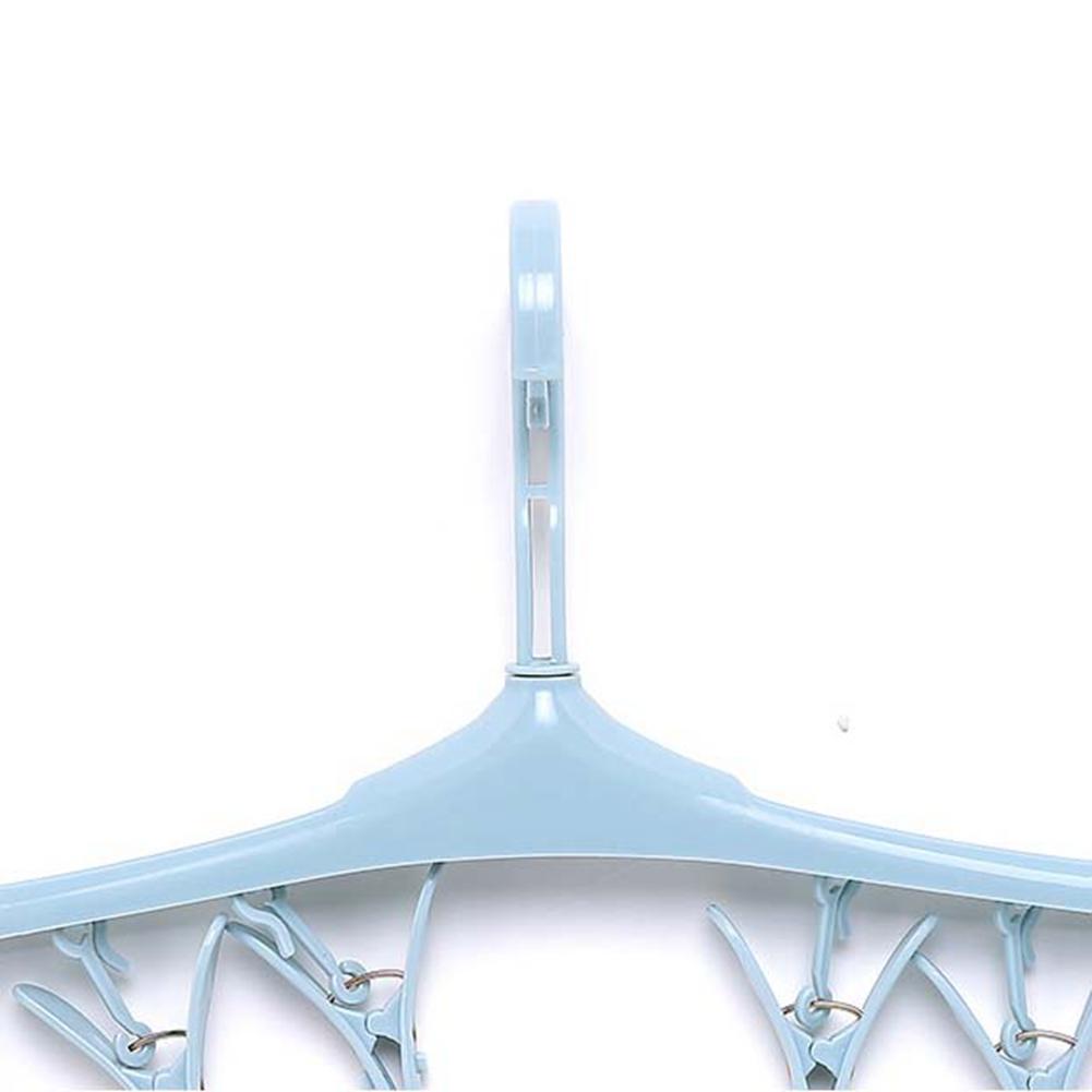 Multifunctional Plastic Hangers Underwear Socks Bra Hook Dryer Shelf 8 Clips