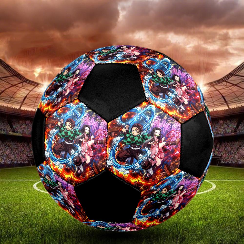 Soccer Ball Colorful Machine Stitched PVC Size 5 Team Training Competition Ready Durable High-Bounce Cool Sports Gift