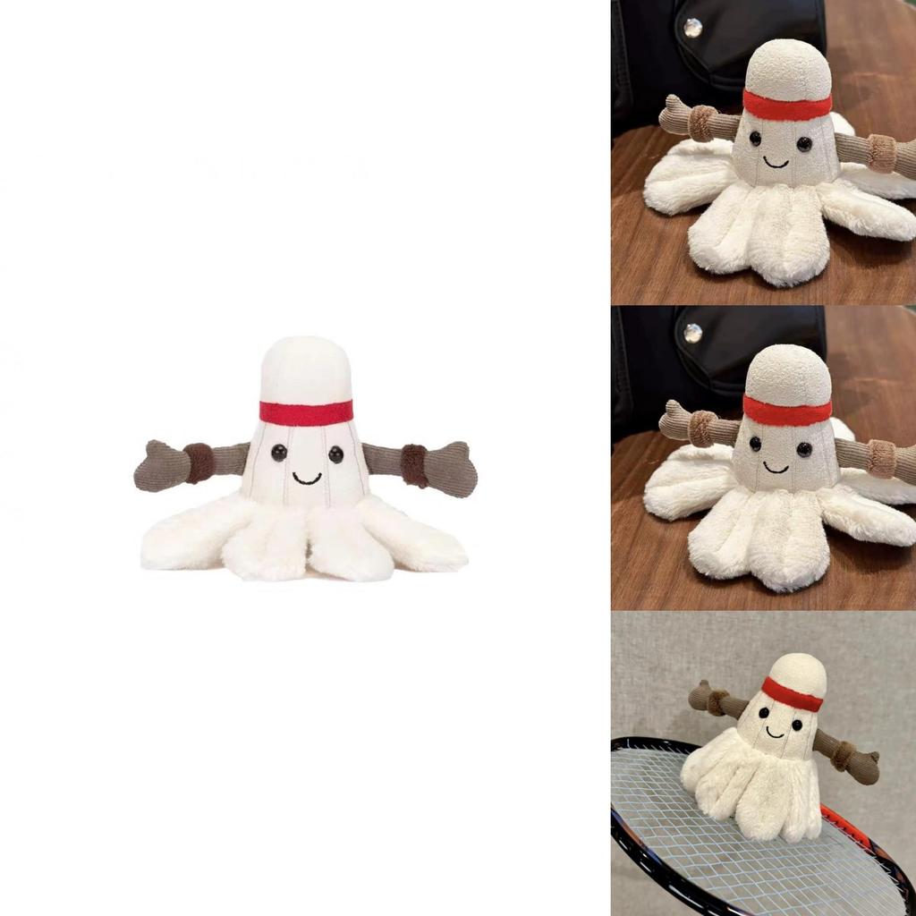 Creative Badminton Plush Pendant Keychain Colorful Soft Toy For Bag Decoration