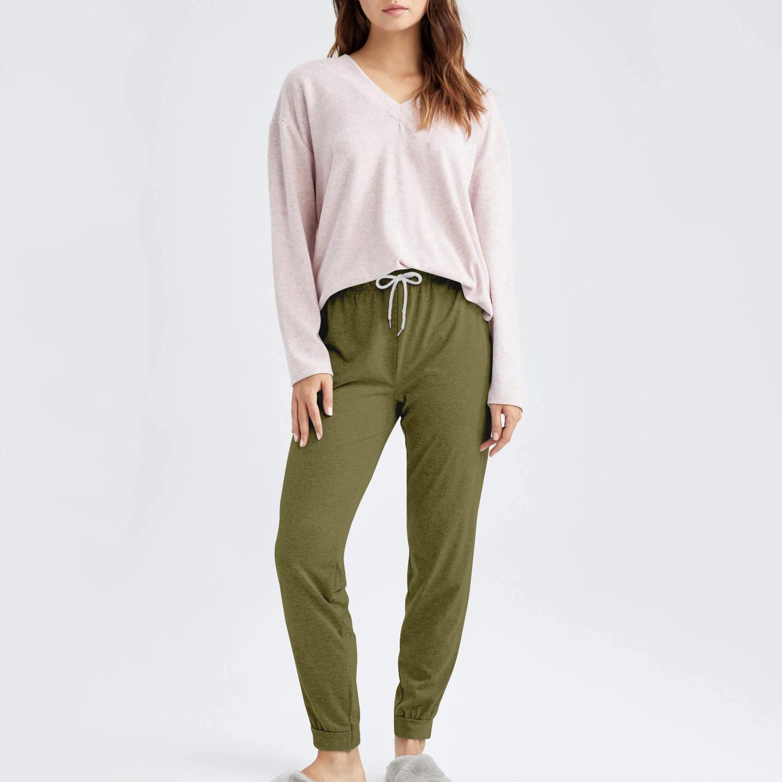 

Широкие брюки для женщин, брюки для йоги, спортивные штаны с высокой талией и карманами, эластичные брюки, удобные спортивные спортивные штаны для тренировок L