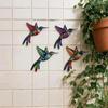 4-Piece Colorful 3D Wrought Iron Hummingbird Wall Decor for Indoor/Outdoor Use