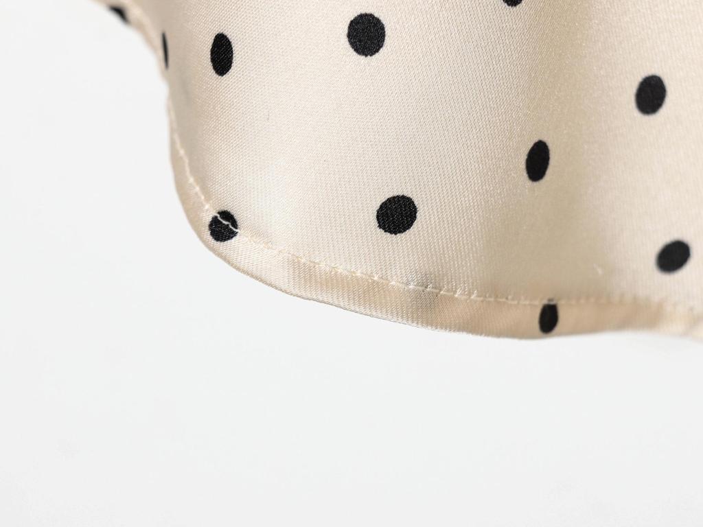 Spring 2026 Women's Polka Dot Asymmetrical Silk Skirt, Elegant Style
