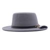 Nouveau chapeau haut de forme à dessus plat pour l'automne et l'hiver, accessoires en fourrure de lapin, chapeau en laine, chapeau panama jazz, chapeau en feutre à larges bords