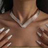 Geometric Jewelry Metallic Multi-Layer Line Necklace Exaggerated Women's Fashion Choker  Gifts