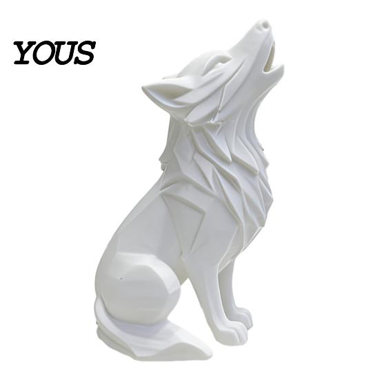 Mini Wolf Ornament Howling Statue, 3D Printed Animal Figurine, Standing Sitting Sculpture Decor for Desk Shelf, Gift Lovers Entrance Hall Decoration