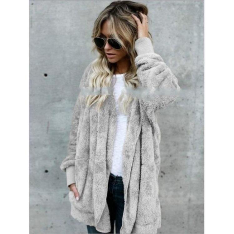 Women's Winter Warm Hooded Cardigan Long Sleeve Comfortable Hoodie Coat Fashion Windbreaker for Lady