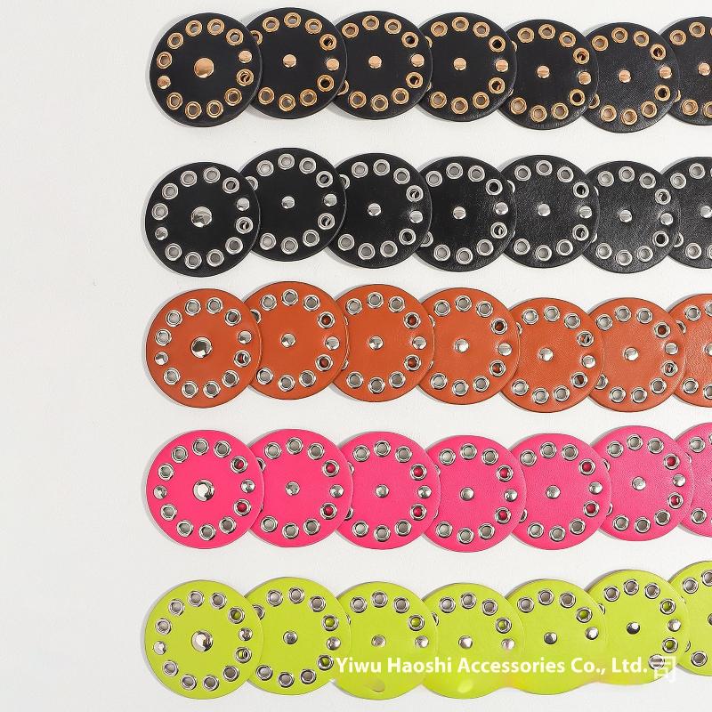1Pc New Vintage Style Women'S Faux Pu Belt With Oval Rivet Buckle Waistband Vintage Personalized Belts