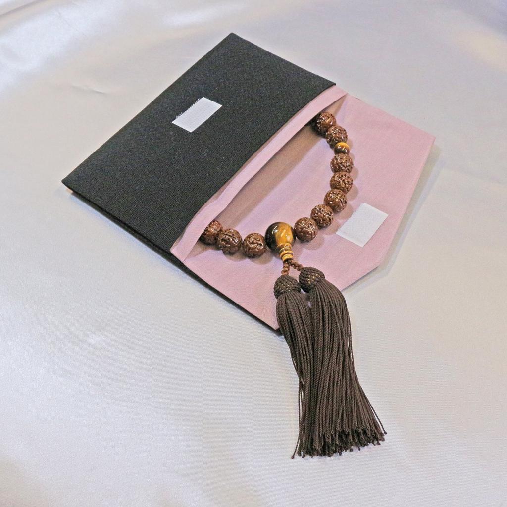Nakago Founded In Meiji 18 Kyoto Prayer Kongo Bodhi 22 Tiger Eye Stone Pure Silk Head Prayer Beads Bag Included Men Who Can Use It In All Beads, Tree,
