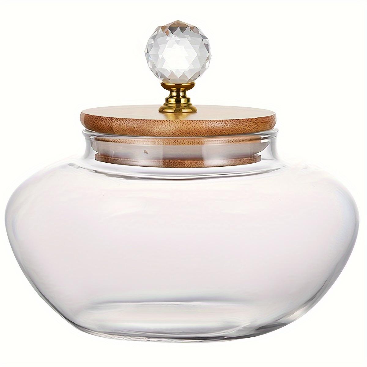 

1 шт. Скляна герметична банка, Кругла багатоцільова кухонна ємність для зберігання, Багаторазовий консервний контейнер з відкидною кришкою для цукерок, зерна, закусок, солінь - Тільки ручне миття Flat light