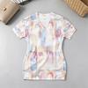 Sweet Cool V-Neck Short Sleeve Bodycon Dress Soft & Comfy Fresh Color Slim Fit for Beach, Daily, Afternoon Tea
