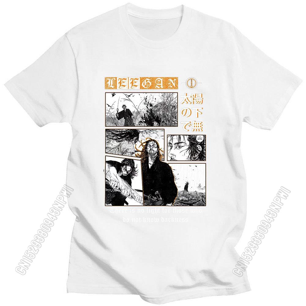 Vagabond Miyamoto Musashi Sasaki Kojiro Manga Tshirt Men Colored Panel Pure Cotton T Shirt Hip Hop Birthday Gift Streetwear