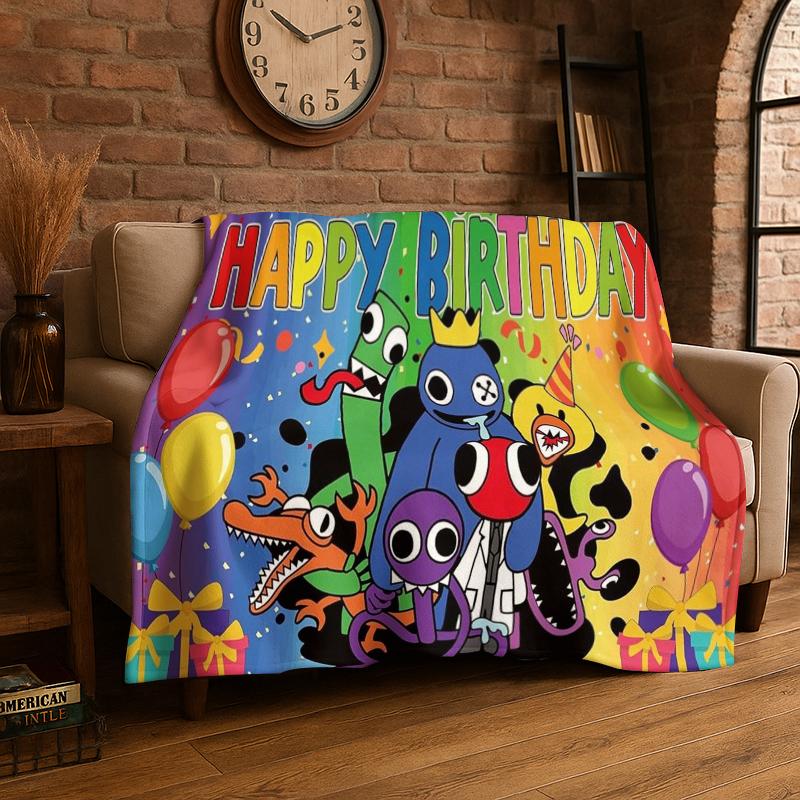 

Game R-Rainbow Friends Cartoon Flannel Blanket Soft Warm Throw Blanket for Bedroom Living Room Bed Travel Camping Picnic Kid 75x90cm