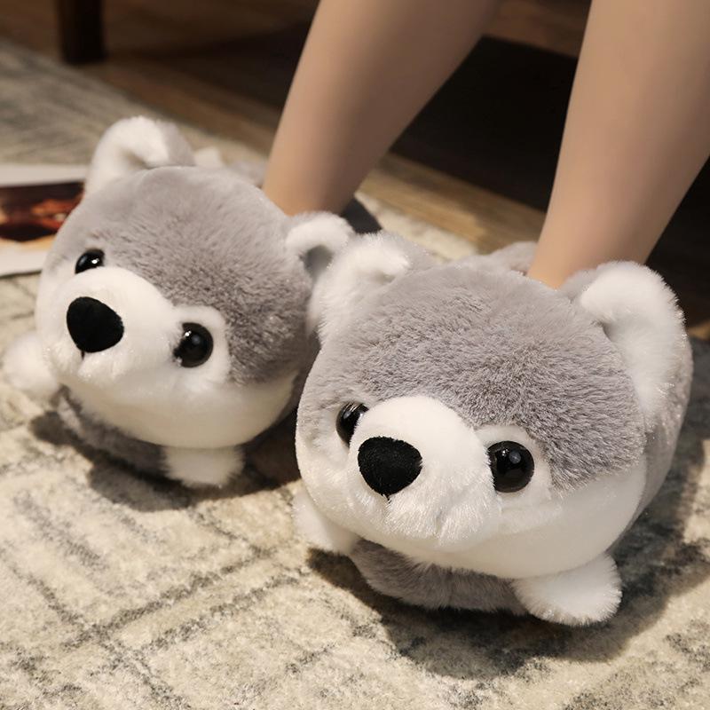 Cartoon Animal Slippers: Rabbit, Hamster, Husky, Fox, Panda - Unisex Cotton Indoor Shoes for Autumn/Winter