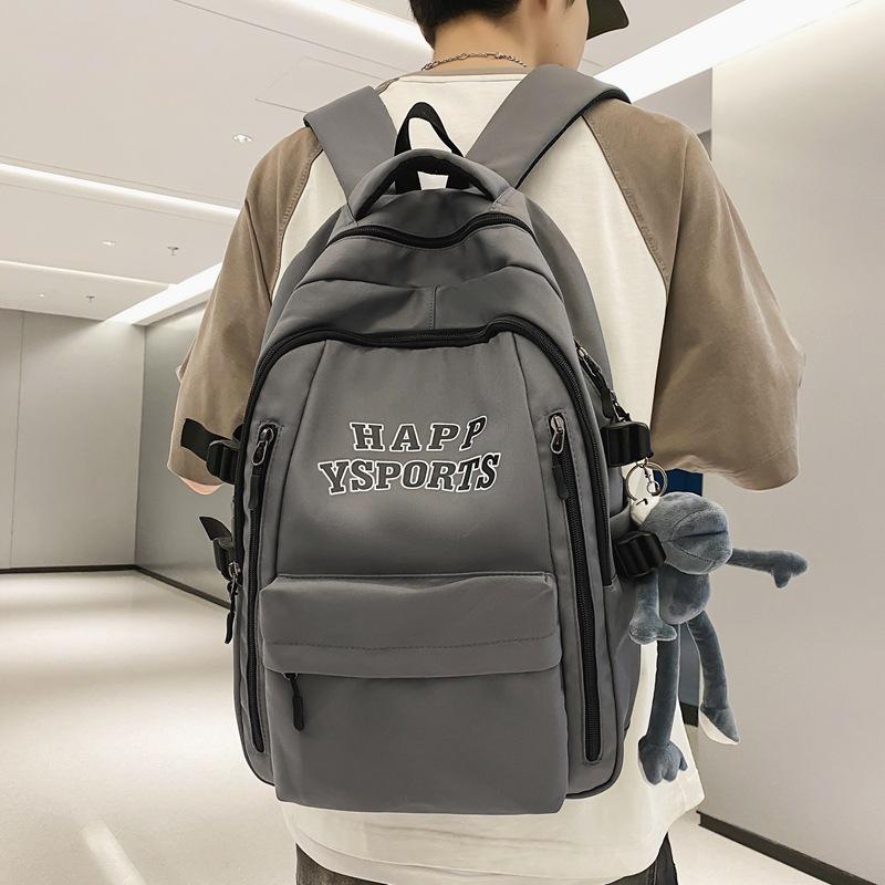 Schoolbag Female Korean Version Versatile High School Junior High School Student Backpack Japanese Alphabet Printing Couple Large Capacity Backpack