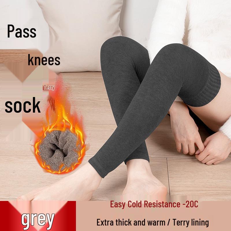 

Женские очень длинные плюшевые носки выше бедра - Теплые с флисовой подкладкой, Нескользящие гетры выше колена для осени и зимы.