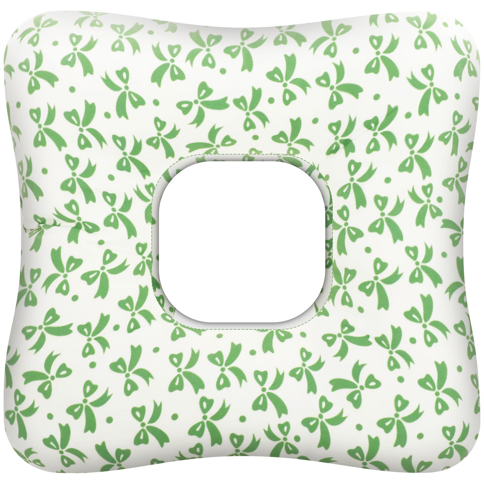 

Ear Piercing Pillow for Side Sleepers Superfine Fiber Cotton O Type Hollow Design Strong Support Portable Ear Guard Pillow зелений