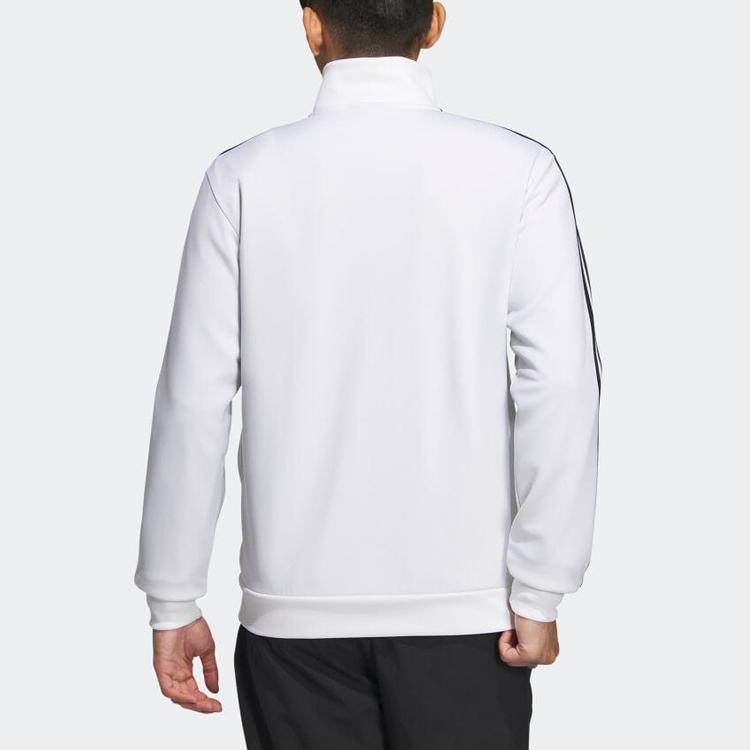 Adidas Colorblock Striped Logo Embroidered Stand Collar Jacket Men Jacket White IA9448