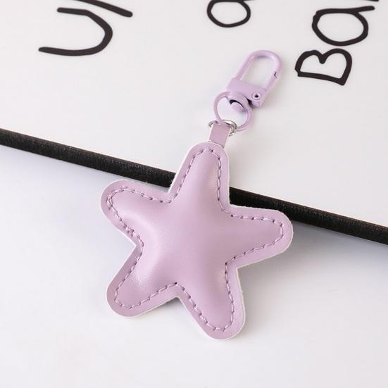 Yousheng Keychain Pendant Imitation Leather Soft Cotton-Filled Star Shape Key Chain with Metal Buckle Bag Hanging Ornament