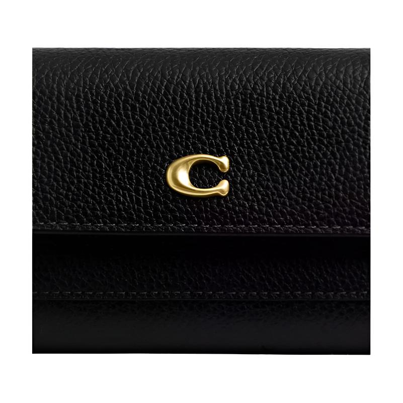 Coach Mira 19 Long Classic Logo Leather Wallet Women wallet Black CAO17-B4BK