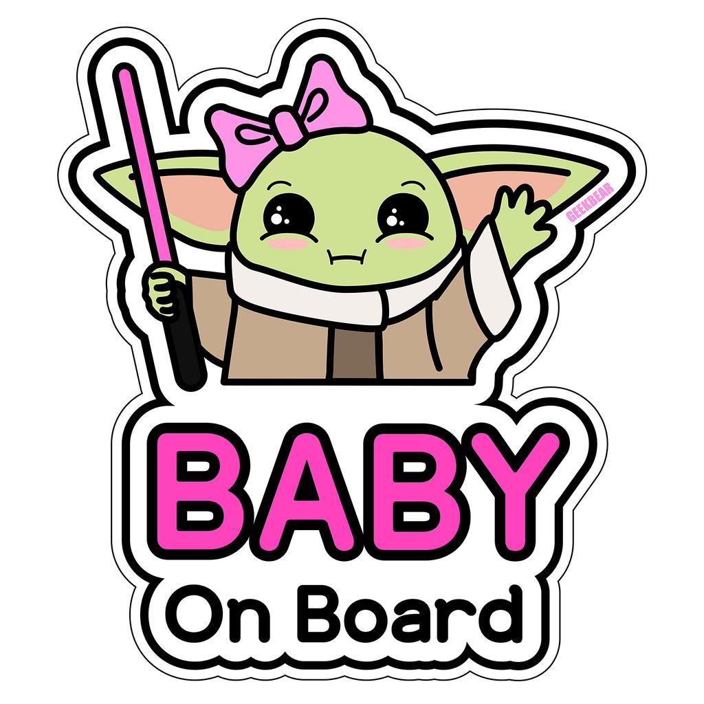 Baby on board sign for car (06. Yoda Girl) - Baby Onboard - No