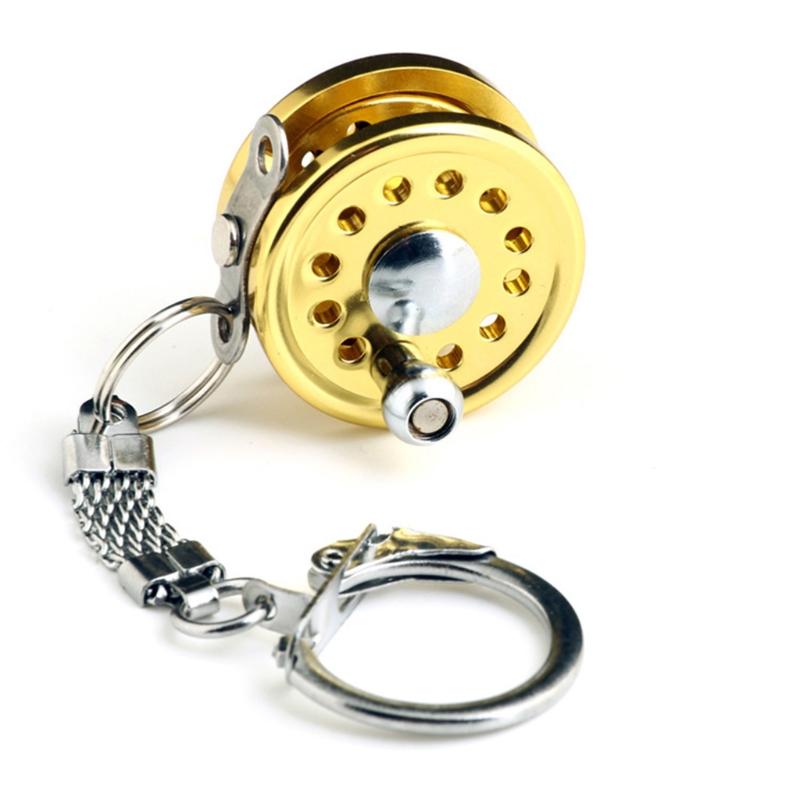 Outdoor Fishing Tackle Gift Fishing Reel Keychain Portable Practical Bag Pendant