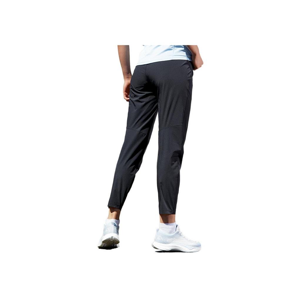 Anta Solid Color Logo Elastic Drawstring Sports Pants Women bottoms Black 162225501-1