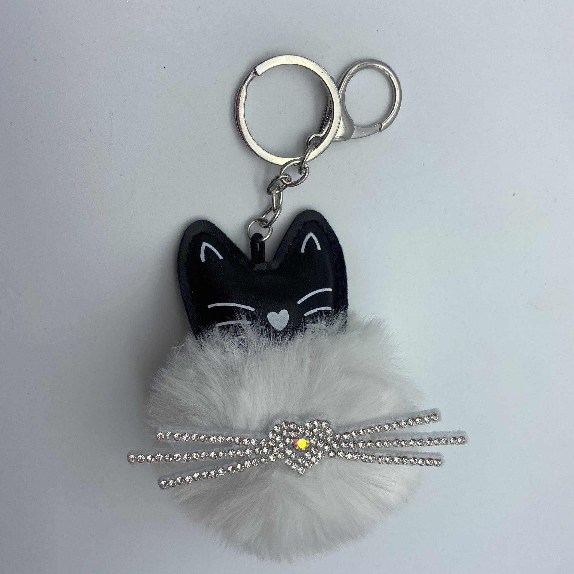 Creative Cute Cat Hairball Keychain Pendant, Pendant белый