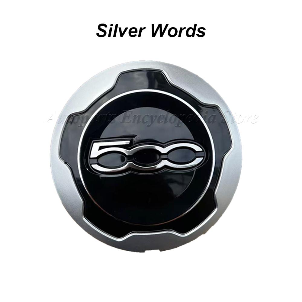 

New For Fiat 500L 2012-2023 71806651 735574469 Wheel Center Cover Silver Edge Red Lettering/Silver Lettering 735576964