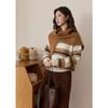 Women's Retro Striped Wool Blend Knit Shawl Two-Piece Sweater Set
