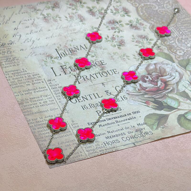 15MM High Version Ten Flower Four-leaf Clover Necklace 18k Double-sided Mother-of-pearl Four-leaf Clover Sweater Chain