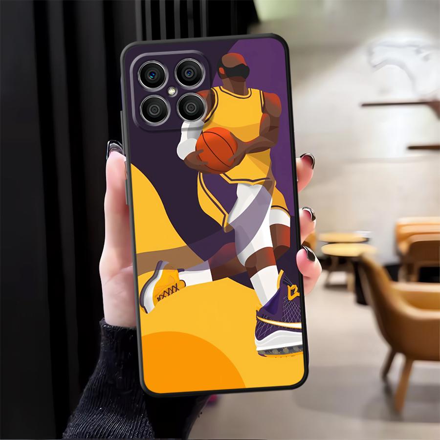 Black Soft Phone Cover Case for Honor Magic5Lite X7 70 90 8X 200 400 Lite X9a X8 X5b X6 Basketball Players Cool