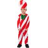 Candy Cane Christmas Costume for Adults Kids Red White Striped Top Pants Hat 3 Piece Set Christmas Cosplay Outfit for Men And Women