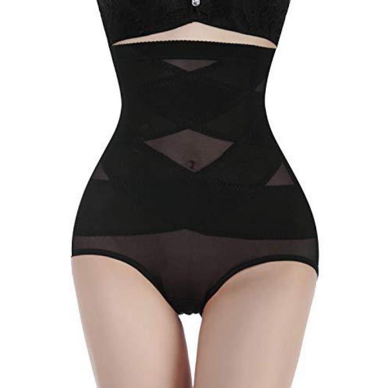 European and American Large-size Shaping Body Sculpting Belly Pants, Mesh Breathable Thin Women's Hip Lift High Waist Body Sculpting