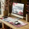 Japanese Cherry Blossoms Art Mouse Pad 31.5"x12" Large - Japanese Traditional Design Water-Resistant Surface Desk Mat with Non-Skid Base for