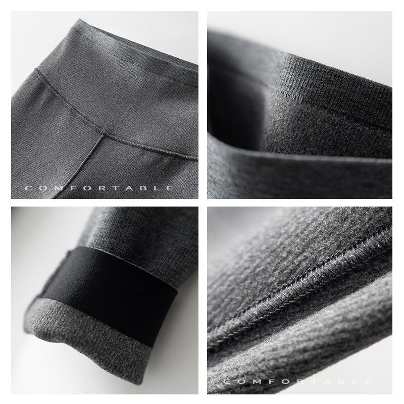 Tencel Wool Women's Warm Shaping Fleece-Lined Leggings for Autumn and Winter