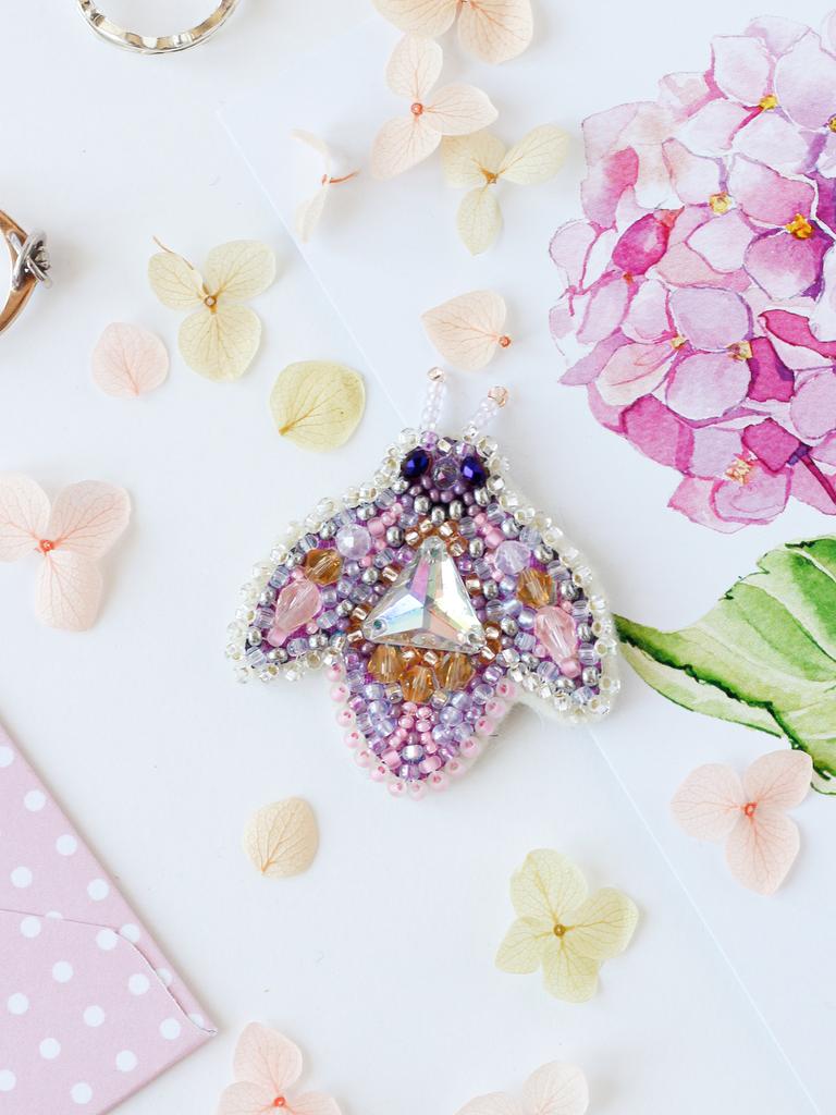 Набор для вышивки бисером украшения на натуральном художественном холсте Абрис Арт Насекомые