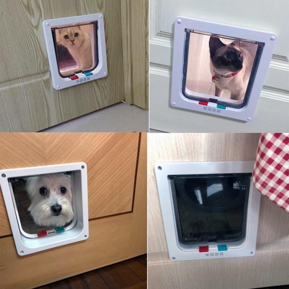 Cat and Dog Flag Door , 4 Way Locking Cat Flap Door for Interior Exterior Doors, Weatherproof Pet Doors for Cats & Doggie , Suitable for Window & Wall