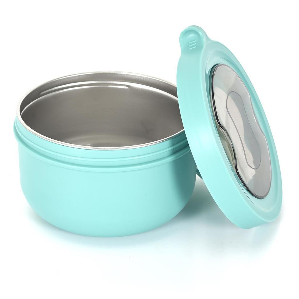 ROUND LUNCHBOX Blue with FOLDABLE FORK