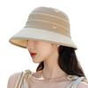 Sonnenschutzhut Damen High-End-Sinn Elegant Spleißen Stroh-Bucket-Hat Outdoor Sonnenschutz Abdeckung Hut Lafite Strohhut