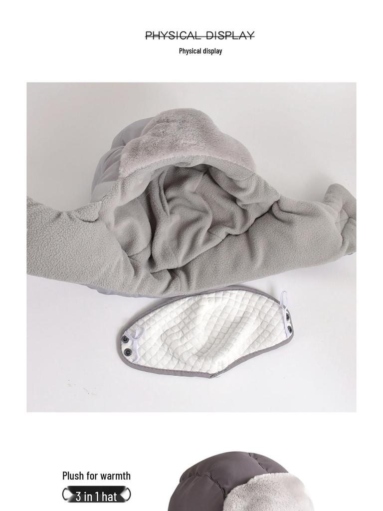 Men's Winter Lei Feng Hat: Fleece-Lined, Thickened, Windproof, Coldproof, Outdoor Cycling Ear Protection Pullover