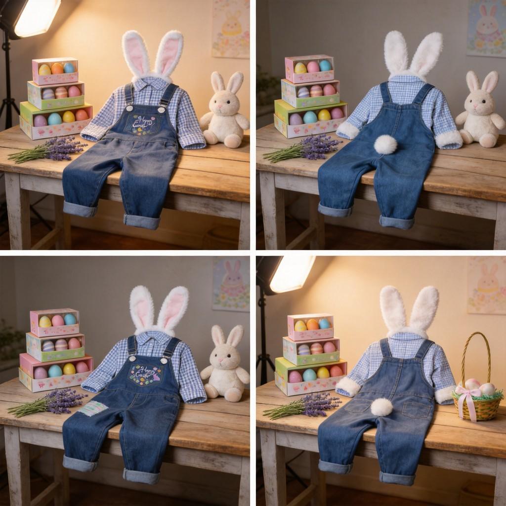 Easter Bunny Plush Animal Costume For Kids Cosplay Easter Party Dressup