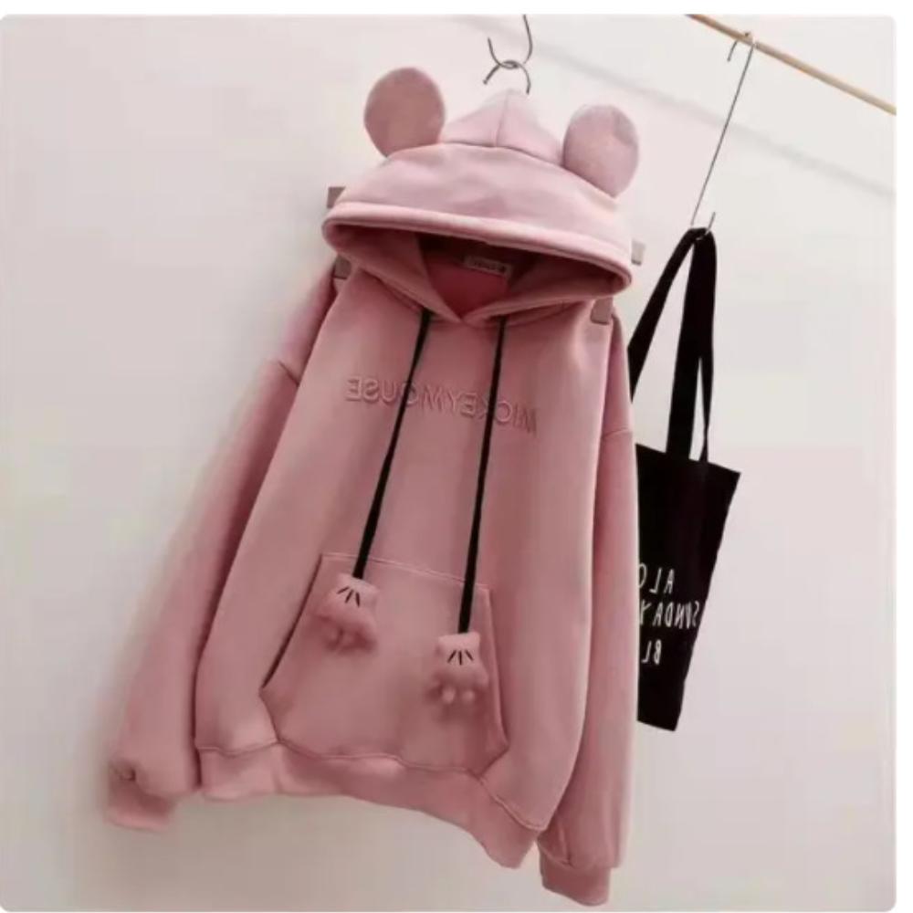 

Милая студенческая толстовка из бархата на осень-зиму, свободный пуловер с принтом букв, толстовка с капюшоном для женщин S розовый