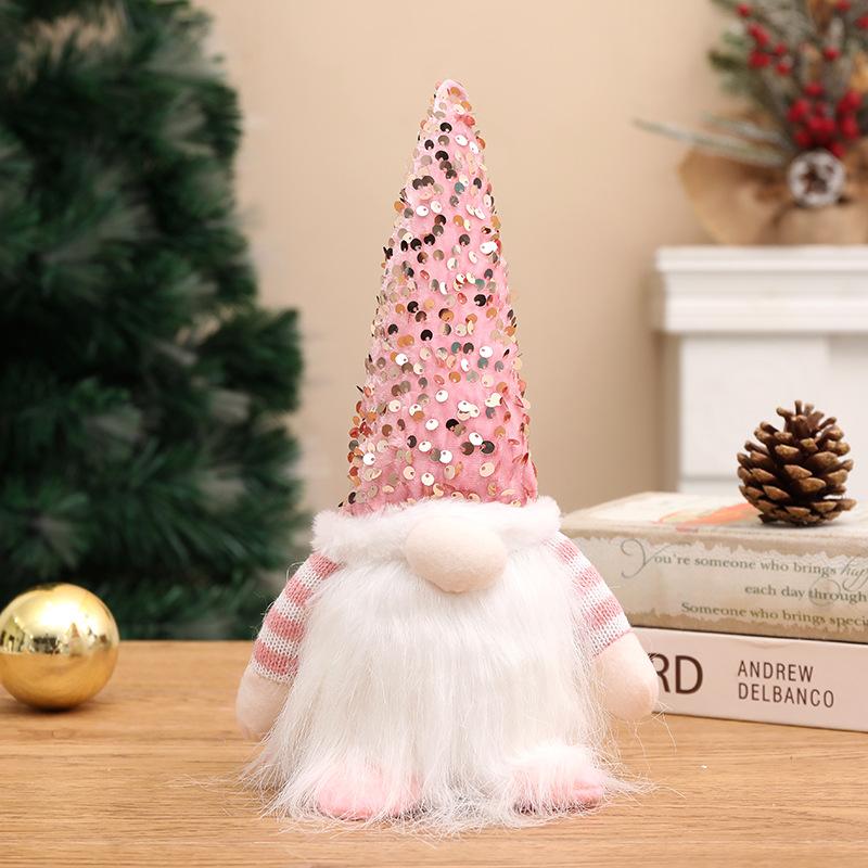 Christmas Decoration Sequined Hat Faceless Doll Cartoon Figurine Gift