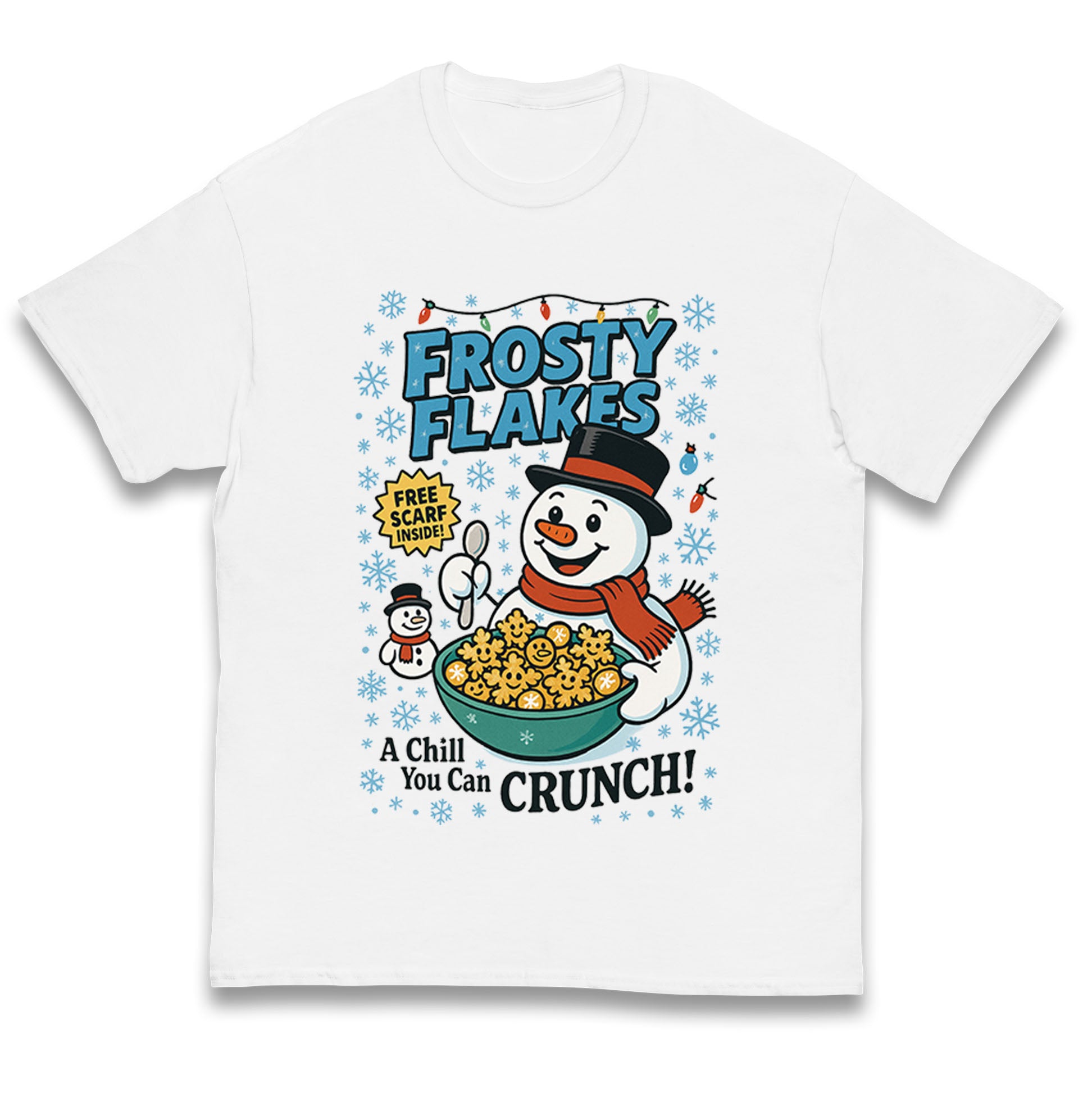 Frosty Flakes Snowman Christmas Kids T Shirt 120