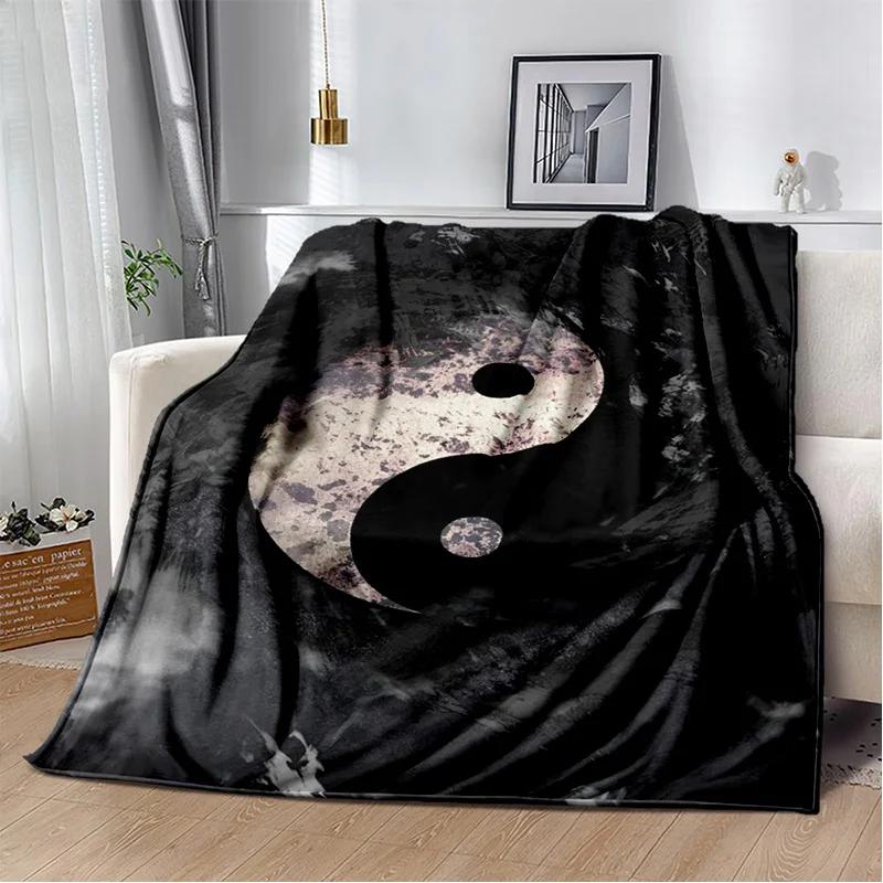 3D Naturalize Yin and Yang Chinese Tai Chi Blanket,Soft Throw Blanket for Home Bedroom Bed Sofa Travel Office Cover Blanket Kids