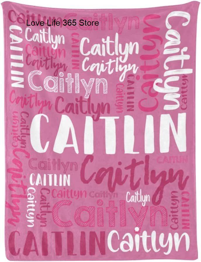 20 Colors Customized Children Adults Name Flannel Blanket Custom Personalized Day Gifts Blanket Cover Fleece Picnic Travel