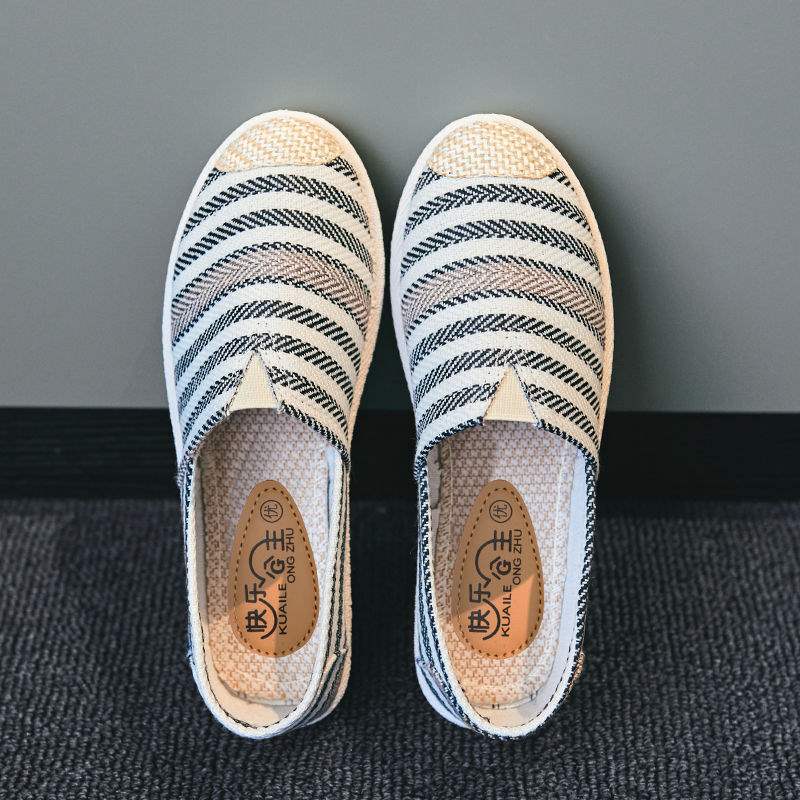 Old Beijing Cloth Shoes Women's One-pedal Lazy Fisherman Shoes Canvas Shoes New Spring and Autumn Summer Breathable Flats
